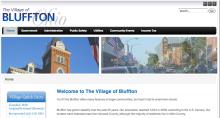 The top of the Village of Bluffton's home page