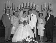 Jo's parents, Jo, Roger, and Roger's parents