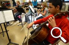 Sixth grade strings rehearse for Friday's event