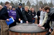 At the "Touching Home" memorial