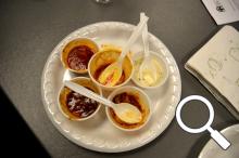 Five of the eight chili soups judged on Saturday