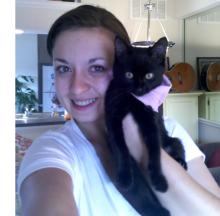 Rebecca with her cat, Eleanor