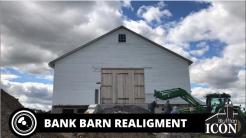 Schumacher Homestead Bank Barn Realignment on Sept 22, 2022. BlufftonIcon.com